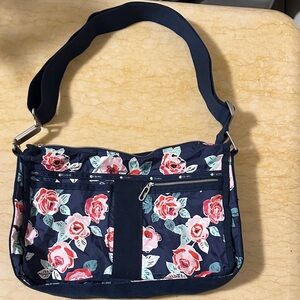 Lesportsac Navy Floral Shoulder Bag